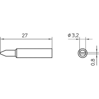 Pákahegy WXP 65-höz, véső, 3,2 mm, Weller XNT C