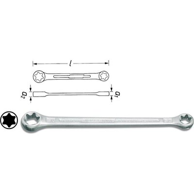 TORX kettős csillagkulcs, E10/E12, Hazet 609-E10XE12