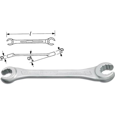 Nyitott kettős csillagkulcs, 11/13 mm, Hazet 612-11X13