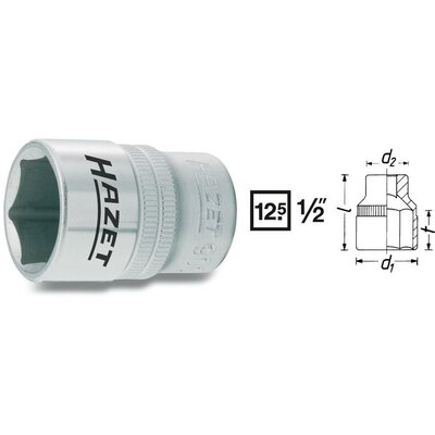 6 lapú dugókulcsfej, belső négyszög 12,5 mm (1/2), Hazet 900-9