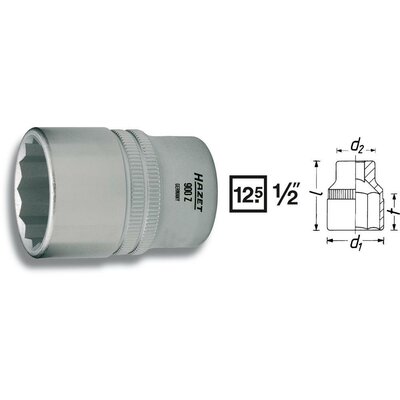 Dugókulcsfej, kettős hatlapú, belső négyszög 12,5 mm (1/2), Hazet 900Z-10