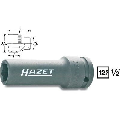 Erő dugókulcsfej, belső négyszög 12,5 mm (1/2), Hazet 901SLG-21