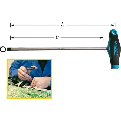 T markolatú imbuszkulcs 2 mm, Hazet 828-2