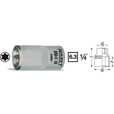 Torx dugókulcsfej 6,3 mm (1/4), Hazet 850-E4