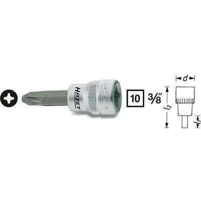 Kereszthornyú PH2 csavarhúzó betét 10 mm (3/8&quot )Meghajtás (szerszám) 10 mm (3/8&quot )Hazet 8806-PH2