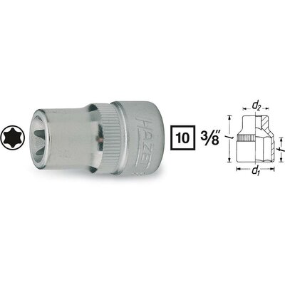 Torx E10 dugókulcs betét T5 10mm (3/8&quot ) fejű Hazet 880-E5