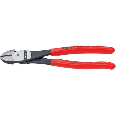 Erőkímélő oldalcsípőfogó, közepes/kemény/zongora huzal max.: Ø 3,8/2,7/2,2 mm, Knipex 74 01 180