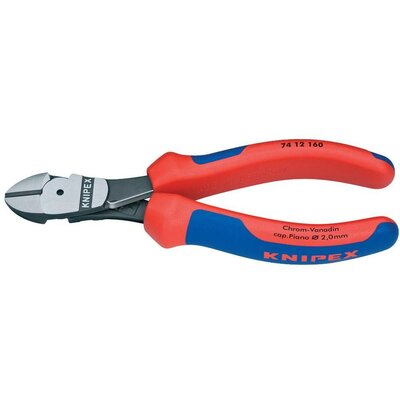 Erőkímélő oldalcsípőfogó, közepes/kemény/zongora huzal max.: Ø 3,4/2,5/2 mm, Knipex 74 12 160