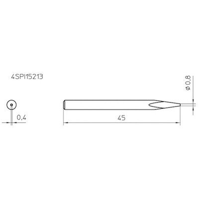 Weller WHS40 pákahegy 0,8mm-es ceruzahegy formájú Weller 4SPI15213-1