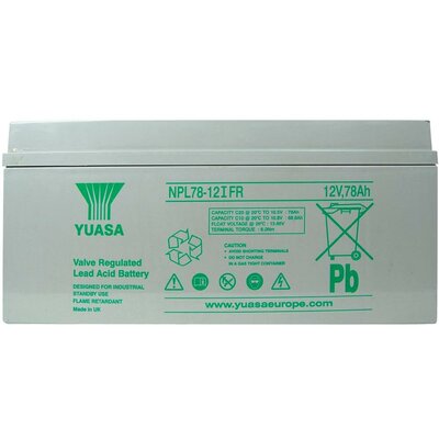 Yuasa zselés ólomakkumulátor, 12V 78Ah, 380x166x174mm, NPL 78-12