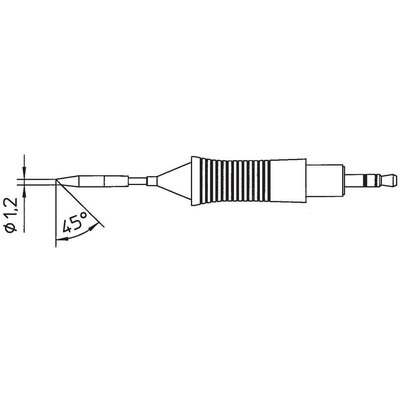 Weller RT pákahegy, forrasztóhegy RT6 kerek formájú, egyoldalt lapított hegy 1.2 mm