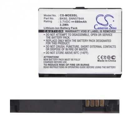 Utángyártott akkumulátor 880 mAh Li-ion (BC50 / SNN5779 kompatibilis) - Motorola Aura, Motorola E8, Motorola L2, Motorola L6, Motorola L7, Motorola L9, Motorola V3x, Motorola VE66, Motorola Z3, Motorola Z6