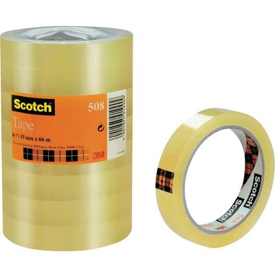 Átlátszó ragasztószalag, Scotch® 508 (H x Sz) 66 m x 19 mm, átlátszó FT-5100-9733-8 3M, tartalom: 8 tekercs