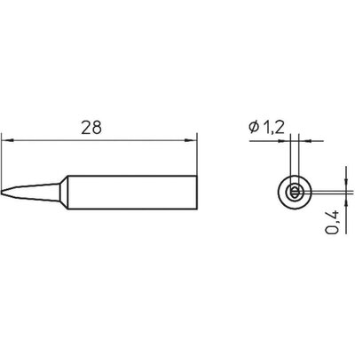 Pákahegy WXP 65-höz, véső, 1,2 mm, Weller XNT K