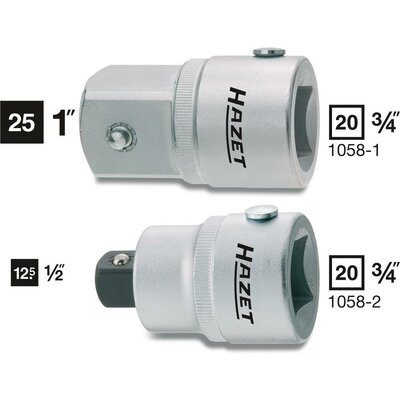 Adapter belsőnégyszögről 20 mm (3/4) külső négyszögre 25 mm (1), Hazet 1058-1