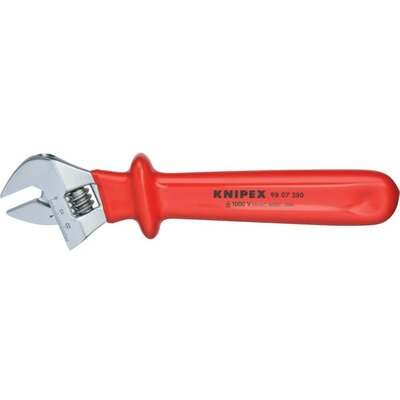 Szigetelt, állítható görgős villáskulcs 260 mm, befogás: 30 mm (1 1/8&quot ), Knipex 98 07 250