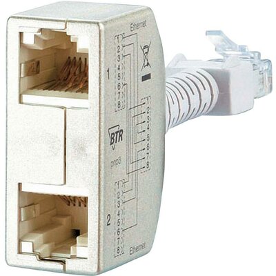 RJ45 Hálózat CAT 5 [2x RJ45 alj - 1x RJ45 dugó] m Ezüst BTR Netcom 130548-03-E