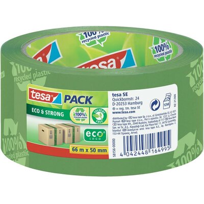 Ragasztószalag Tesapack® Eco & Strong 66 m x 50 mm, zöld (nyomtatott), TESA PP 58156