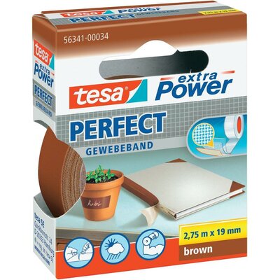 Szövetbetétes ragasztószalag, barna, 19 mm x 2,75 m, tesa® EXTRA POWER