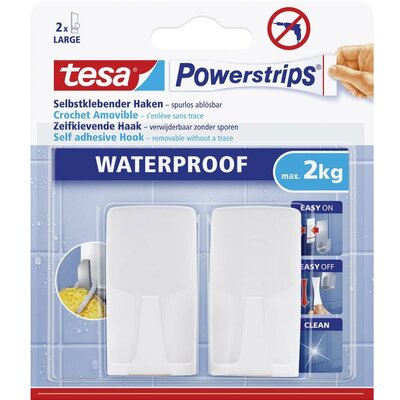 Vízhatlan ragasztású akasztó Tesa Powerstrips® Waterproof Hook Plastic 2 db TESA 59701