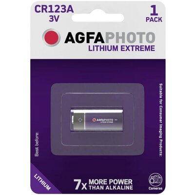 CR123A fotóelem, lítium, 3V 1300 mAh, Agfa EL123AP, K123LA, RL123A, EL123A, DL123A, 5018LC, LR123, VL123