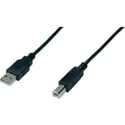 USB kábel 1x USB 2.0 dugó A - 1x 0.50 m Fekete Digitus