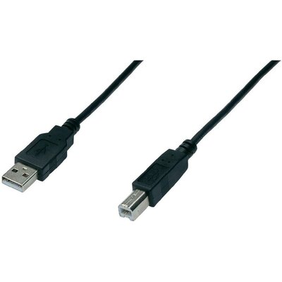 USB kábel 1x USB 2.0 dugó A - 1x 5 m Fekete Digitus