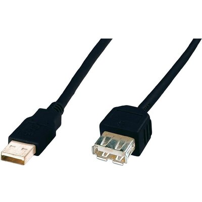 USB kábel 2.0 dugó A - 1x 1.80 m Fekete Digitus