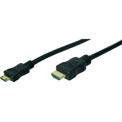 HDMI - Mini HDMI átalakító kábel [1x HDMI dugó 1x HDMI mini C dugó] 3m fekete Digitus AK-330106-030-S