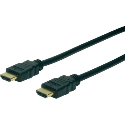 HDMI TV, Monitor csatlakozókábel 1x - 1x 1 m Fekete Digitus AK-330107-010-S