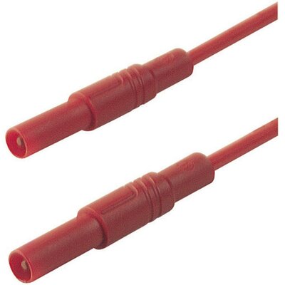 Mérőzsinór, szigetelt mérővezeték 2db 4mm-es toldható banándugóval 1 mm² PVC, 1 m piros SKS Hirschmann MLS GG 100/1