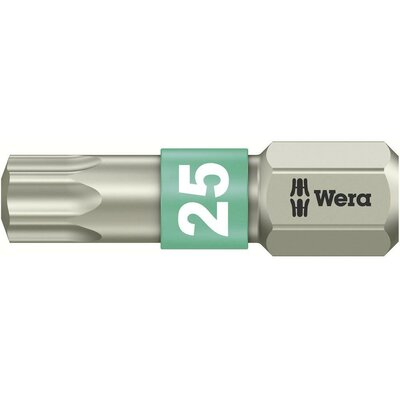 TORX® nemesacél bitek, 25 mm Wera 05071035001 T 25 6,3 mm (1/4) hatlapú DIN 3126-C 6,3, ISO 1173 Hossz:25 mm