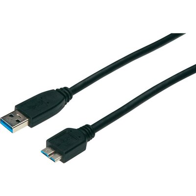 USB kábel A/mikro B, 0,25 m, fekete AK-11233