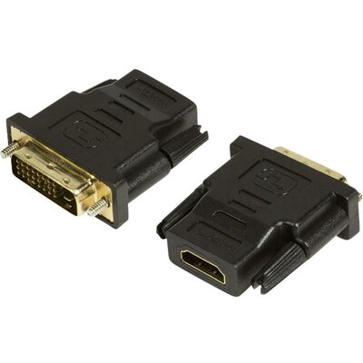 HDMI/DVI átalakító adapter, [1x HDMI aljzatról => 1x DVI csatlakozó 24+1 pólusúra] LogiLink AH0001