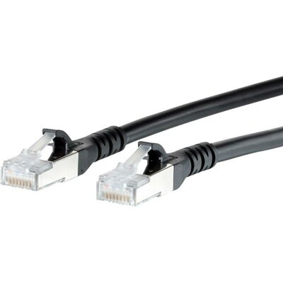 RJ45 Hálózati csatlakozókábel, CAT 6A S/FTP [1x RJ45 dugó - 1x RJ45 dugó] 2 m, fekete BTR Netcom