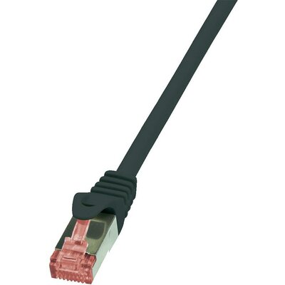 RJ45 Hálózati csatlakozókábel, CAT 6 S/FTP [1x RJ45 dugó - 1x RJ45 dugó] 7,5 m, fekete LogiLink