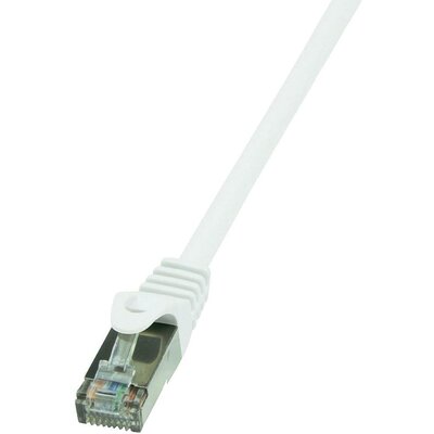 RJ45 Hálózati csatlakozókábel, CAT 6 F/UTP [1x RJ45 dugó - 1x RJ45 dugó] 0,5 m, fehér LogiLink