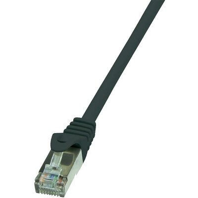 RJ45 Hálózati csatlakozókábel, CAT 6 F/UTP [1x RJ45 dugó - 1x RJ45 dugó] 2 m, fekete LogiLink