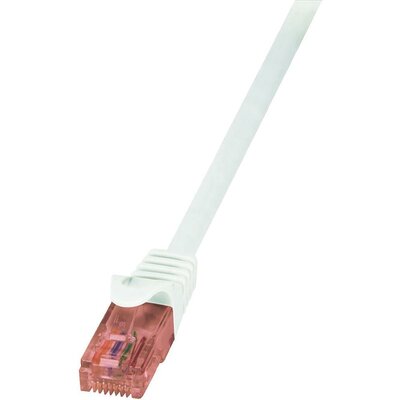 RJ45 Hálózati csatlakozókábel, lángálló, CAT 6 U/UTP [1x RJ45 dugó - 1x RJ45 dugó] 0,5 m, fehér LogiLink