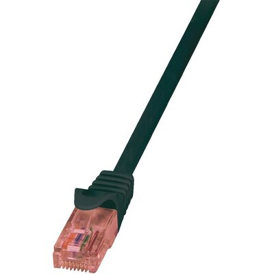 RJ45 Hálózati csatlakozókábel, CAT 6 U/UTP [1x RJ45 dugó - 1x RJ45 dugó] 0,25 m, fekete LogiLink CQ2013U