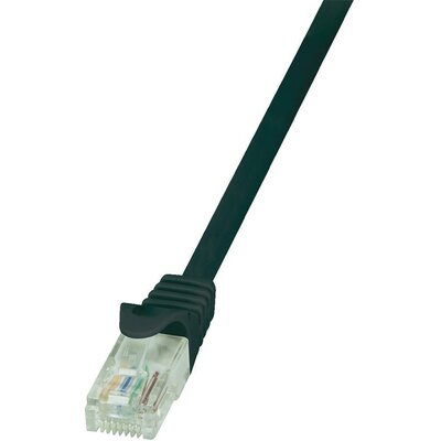 RJ45 Hálózati csatlakozókábel, CAT 6 U/UTP [1x RJ45 dugó - 1x RJ45 dugó] 0,25 m, fekete LogiLink CP2013U