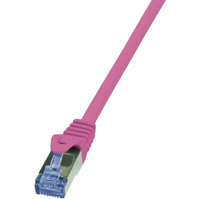 RJ45 Hálózati csatlakozókábel, CAT 6A S/FTP [1x RJ45 dugó - 1x RJ45 dugó] 0,5 m LogiLink, rózsaszín