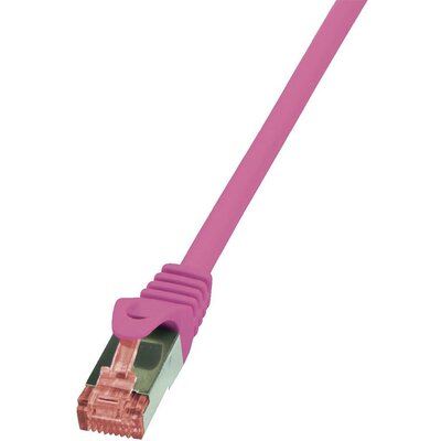 RJ45 Hálózati csatlakozókábel, CAT 6 S/FTP [1x RJ45 dugó - 1x RJ45 dugó] 0,25 m LogiLink, rózsaszín