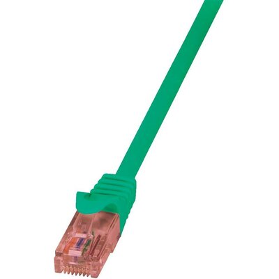 RJ45 Hálózati csatlakozókábel, lángálló, CAT 6 U/UTP [1x RJ45 dugó - 1x RJ45 dugó] 1 m, zöld LogiLink