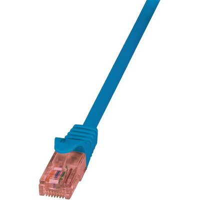 RJ45 Hálózati csatlakozókábel, CAT 6 U/UTP [1x RJ45 dugó - 1x RJ45 dugó] 0,25 m, kék LogiLink CQ2016U