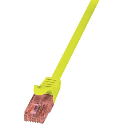 RJ45 Hálózati csatlakozókábel, lángálló, CAT 6 U/UTP [1x RJ45 dugó - 1x RJ45 dugó] 10 m, sárga LogiLink