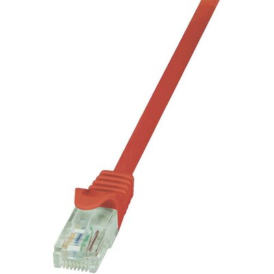 RJ45 Hálózati csatlakozókábel, CAT 6 U/UTP [1x RJ45 dugó - 1x RJ45 dugó] 1 m, piros LogiLink