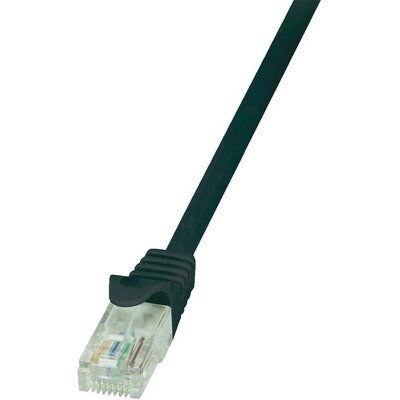 RJ45 Hálózati csatlakozókábel, CAT 5e U/UTP [1x RJ45 dugó - 1x RJ45 dugó] 0,25 m, fekete LogiLink