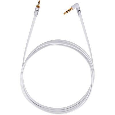 Jack audio kábel, 1 x Jack dugó, 3,5 mm-es - 1x Jack dugó, 3,5 mm-es 1,5 m, fehér, aranyozott, Oehlbach 35000