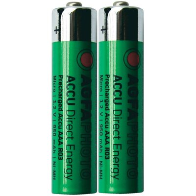 Mikroceruza akku AAA NiMH, 1,2V 950 mAh, 2 db, AgfaPhoto HR3, HR03, UO100557, DC2400, DC2400B4N, LR03